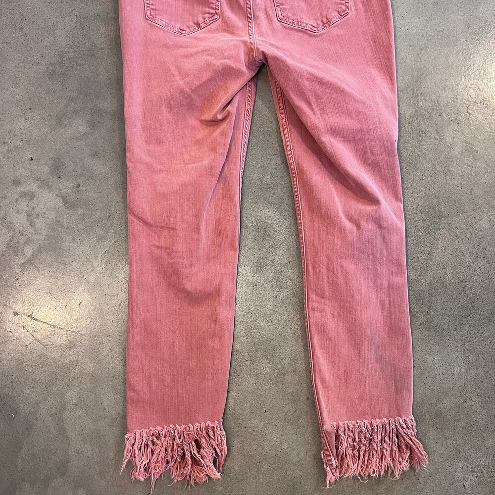 We the Free Great Heights Frayed ankle boho pink rust jeans womens 29 pants - Picture 7 of 8